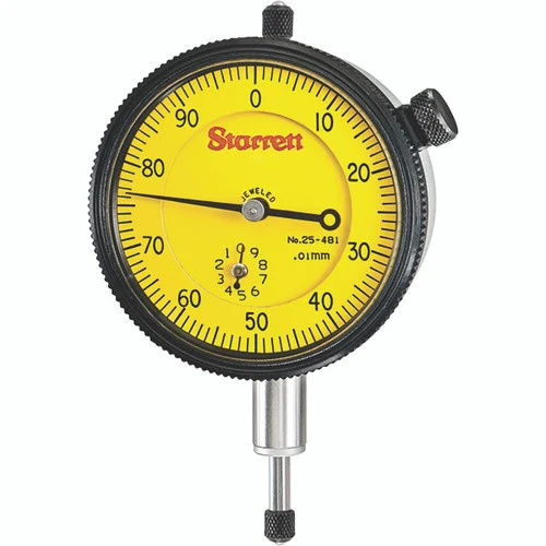 Starrett 53297 | 25/64" Dial Indicator 0.0004" Graduation Yellow Dial