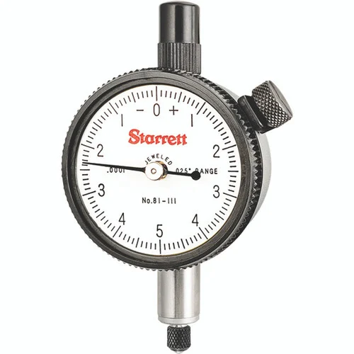 Starrett 53378 | 1/32" Miniature Dial Indicator 0.0001" Graduation White Dial