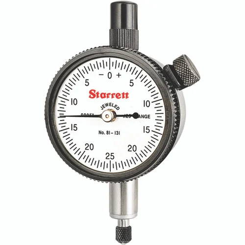 Starrett 53388 | 1/8" Miniature Dial Indicator 0.0005" Graduation White Dial