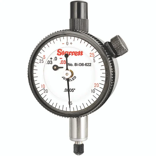 Starrett 53394 | 5/64" Miniature Dial Indicator 0.0005" Graduation White Dial