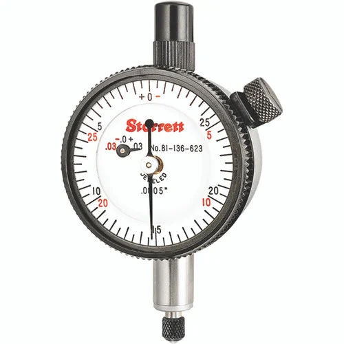 Starrett 53396 | 5/64" Miniature Dial Indicator 0.0005" Graduation White Dial