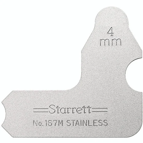Starrett 55802 | 4mm Satin Coated Steel Individual Radius Gage
