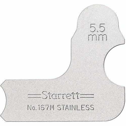 Starrett 55805 | 5.5mm Satin Coated Steel Individual Radius Gage