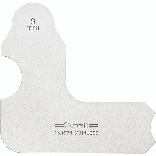 Starrett 55810 | 9mm Satin Coated Steel Individual Radius Gage