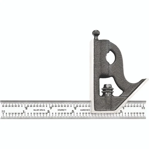 Starrett 56362 | 2 Pc. 6" Hardened Steel Blade Combination Square 4R Graduation with Square Head
