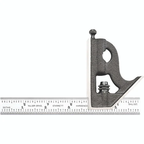 Starrett 56364 | 2 Pc. 6" Hardened Steel Blade Combination Square 16R Graduation with Square Head