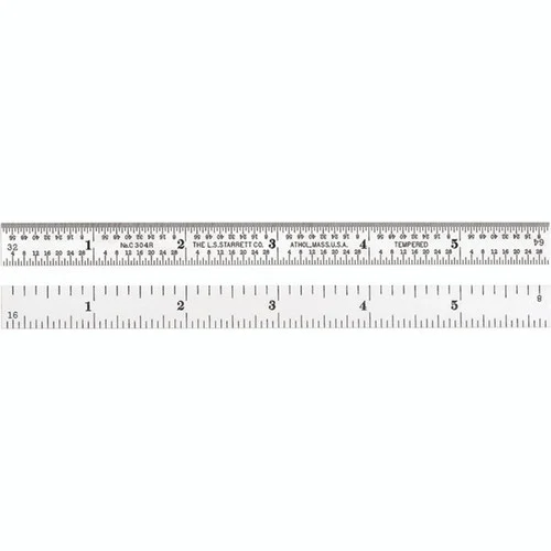 Starrett 56645 | 24" Full-Flexible Steel Full-Flexible Rule 1/8", 1/16", 1/32", 1/64" Graduation