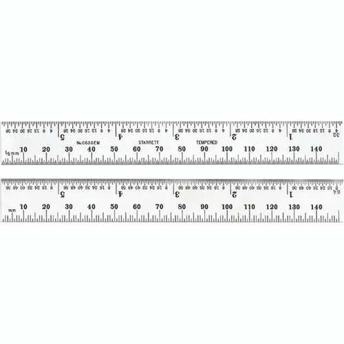 Starrett 57064 | 6" Spring-Tempered Steel Rule 1/32", 1/64"; 1/64", 3/64" Graduation