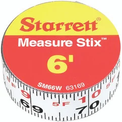 Starrett 63169 | 6' Length x 3/4" Width 1/16" Graduation English Reading Measuring Tape