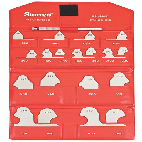 Starrett 63460 | 11/32" -1/2" Satin Coated Steel Radius Gage