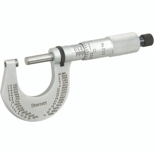 Starrett 64401 | 0"-1" Outside Micrometer 0.0001" Graduation Ratchet Thimble