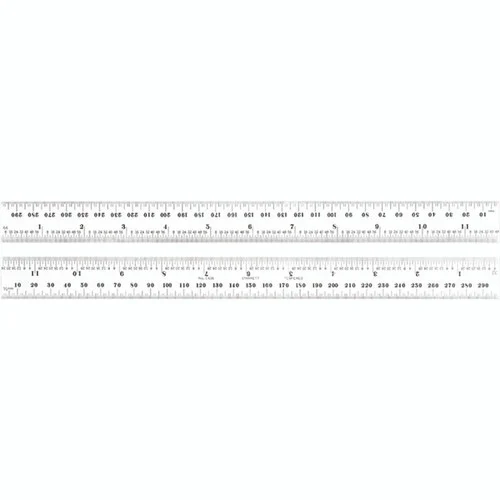 Starrett 66891 | 11-3/4" Spring-Tempered Steel Rule 1/32", 1/64"; 1/64", 3/64" Graduation