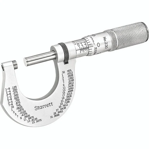Starrett 66916 | 0"-1" Outside Micrometer 0.0001" Graduation Friction Thimble