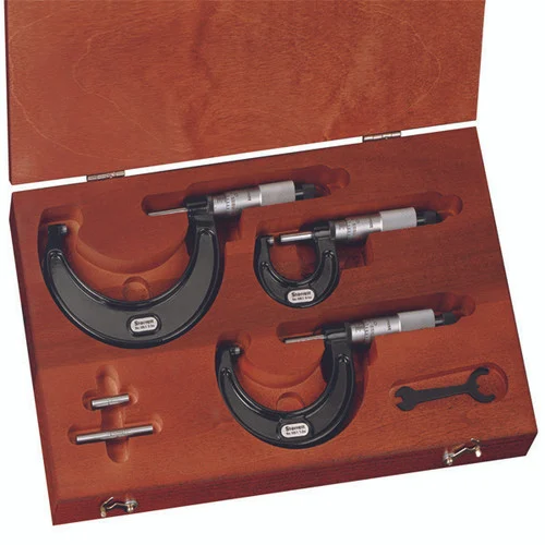 Starrett 68037 | 0"-3" Range 3 Pc. Carbide Micrometer Set 0.0001" Graduation