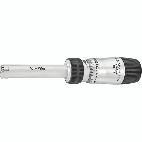 Starrett 68132 | 1/2"-5/8" Range Inside Bore Gage Micrometer 0.00025" Graduation