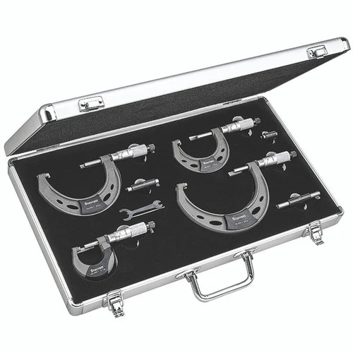 Starrett 72531 | 0"-4" Range 4 Pc. Carbide Micrometer Set 0.0001" Graduation