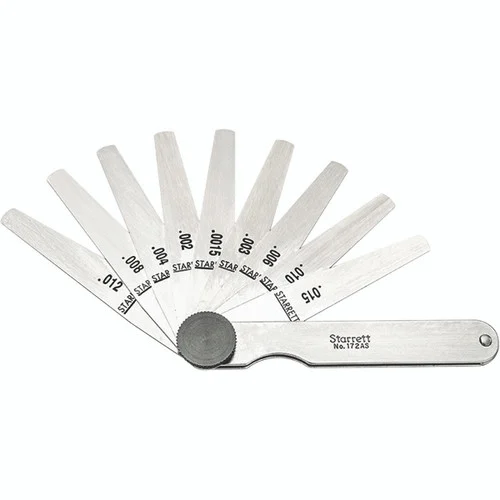 Starrett 73342 | 0.0015"-0.0150" Stainless Steel Thickness Gage 9 Leaves Tapered