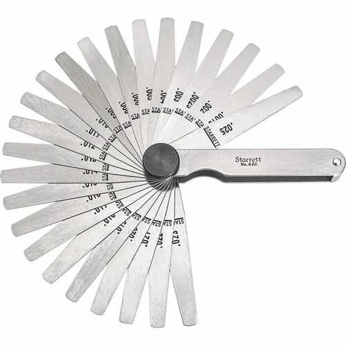 Starrett 73442 | 0.0015"-0.0250" Stainless Steel Thickness Gage 26 Leaves Tapered