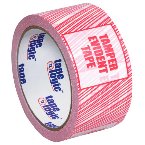 Tape Logic® Security Tape "Tamper Evident" 3" x 110 Yds. 2.5 Mil Red/White - Pkg Qty 6