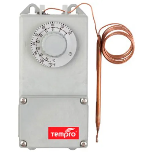 Tempro Industrial 24" Remote Bulb Line Voltage Temperature Controller TP520B, Heat/Cool, Nema 4X