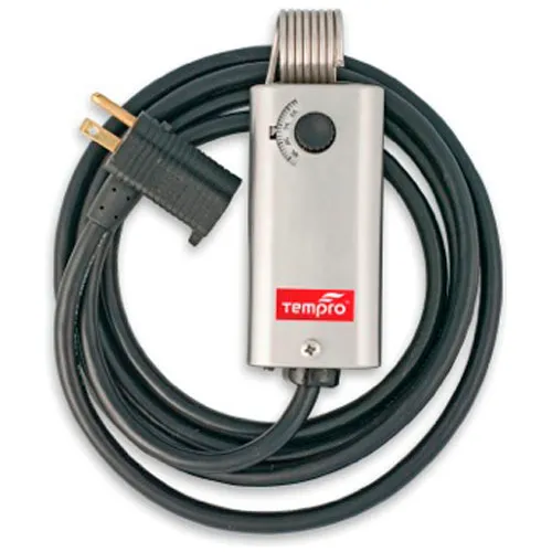 Tempro Industrial Line Voltage Temperature Controller TP515 Heat Only w/ 6" Piggyback Power Cord