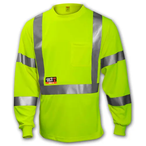 Tingley® Class 3 FR Long Sleeve T?Shirt, Fluorescent Yellow/Green, 4XL