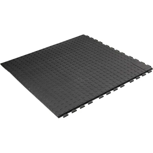 Wearwell® Rejuvenator Squared Interlocking Tile 5/8" Thick 1' x 3' Black